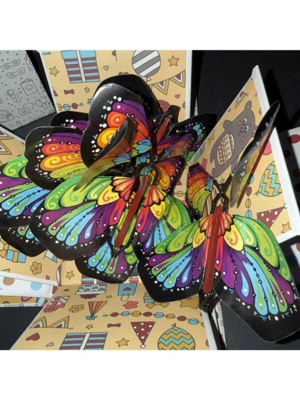 Send A Cake Butterfly Explosion Cake Box (No cake) 5 Butterflies 5”Lx5”Wx5”H